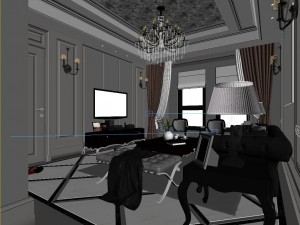 stylish luxury home decoration - living room 6111 Modèle 3D