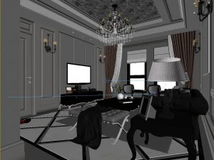stylish luxury home decoration - living room 6111 3D Model