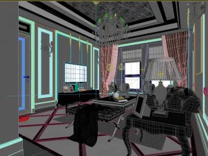 stylish luxury home decoration - living room 6111 3D Model