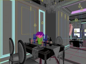 stylish luxury home decoration - living room 6111 3D Model