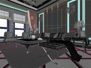 stylish luxury home decoration - living room 6111 3D Model