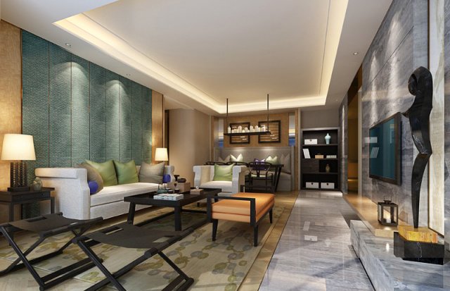 stylish luxury home decoration - living room 6112 Modèle 3D .c4d .max .obj .3ds .fbx .stl .blend 
