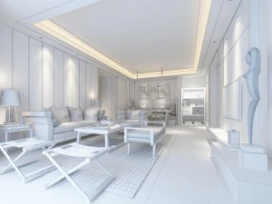 stylish luxury home decoration - living room 6112 3D Model