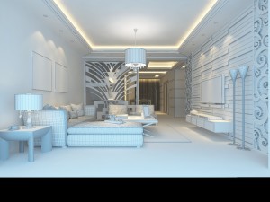 stylish luxury home decoration - living room 6113 3D Model