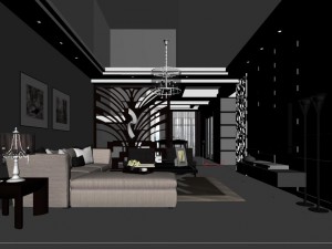 stylish luxury home decoration - living room 6113 3D Model