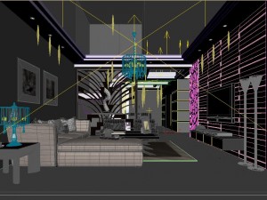 stylish luxury home decoration - living room 6113 3D Model