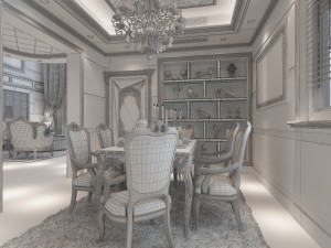 stylish luxury home decoration - living room 6114 3D Model