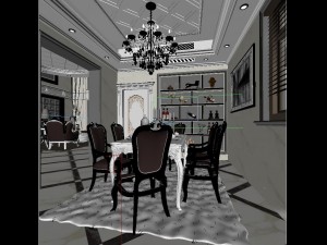 stylish luxury home decoration - living room 6114 3D Model