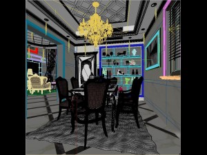 stylish luxury home decoration - living room 6114 3D Model