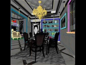 stylish luxury home decoration - living room 6114 3D Model