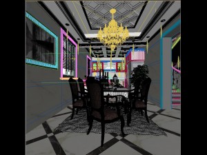 stylish luxury home decoration - living room 6114 3D Model