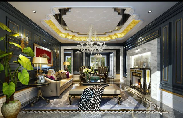 stylish luxury home furnishings - living room 6115 3D Model .c4d .max .obj .3ds .fbx .stl .blend 