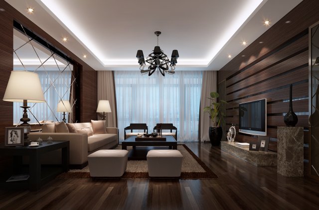 stylish luxury home decoration - living room 6116 3D Model .c4d .max .obj .3ds .fbx .stl .blend