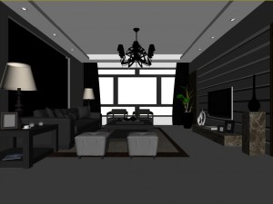 stylish luxury home decoration - living room 6116 3D Model