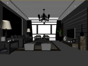 stylish luxury home decoration - living room 6116 3D Model