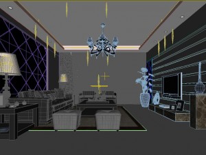 stylish luxury home decoration - living room 6116 3D Model