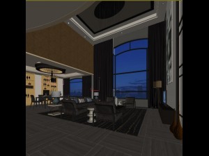 stylish luxury home decoration - living room 6117 3D Model