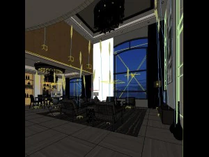 stylish luxury home decoration - living room 6117 3D Model