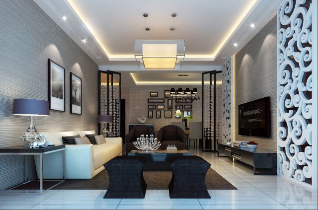 stylish luxury home decoration - living room 6118 3D Model .c4d .max .obj .3ds .fbx .stl .blend