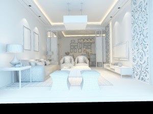 stylish luxury home decoration - living room 6118 Model 3D