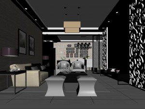 stylish luxury home decoration - living room 6118 Model 3D