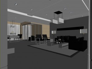 stylish luxury home decoration - living room 6119 3D Model
