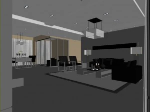 stylish luxury home decoration - living room 6119 3D Model