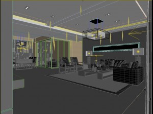stylish luxury home decoration - living room 6119 3D Model