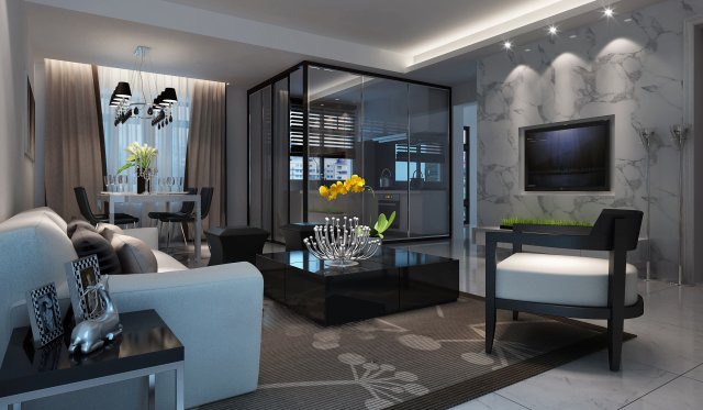 stylish luxury home decoration - living room 6120 3D Model .c4d .max .obj .3ds .fbx .stl .blend 