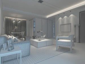 stylish luxury home decoration - living room 6120 3D Model