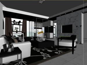stylish luxury home decoration - living room 6120 3D Model