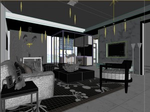 stylish luxury home decoration - living room 6120 3D Model