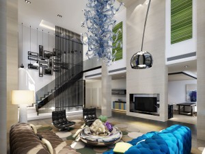 stylish luxury home decoration - living room 6121 3D Model