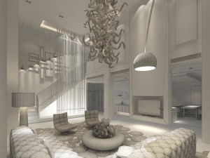 stylish luxury home decoration - living room 6121 Model 3D