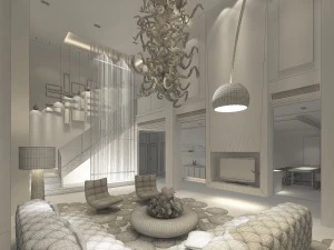 stylish luxury home decoration - living room 6121 3D Model