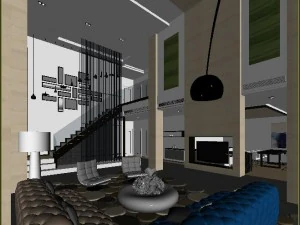 stylish luxury home decoration - living room 6121 3D Model