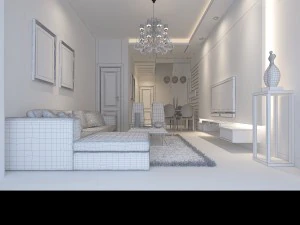 stylish luxury home decoration - living room 6122 3D Model