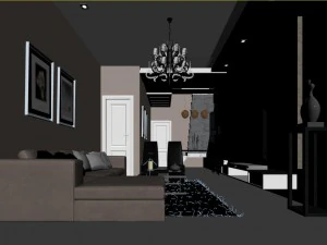 stylish luxury home decoration - living room 6122 3D Model