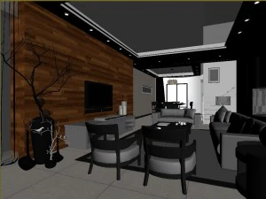 şık l&uuml;ks ev dekorasyonu - oturma odası 6123 3D Model