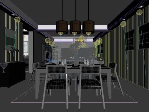 stylish luxury home decoration - living room 6124 3D Model