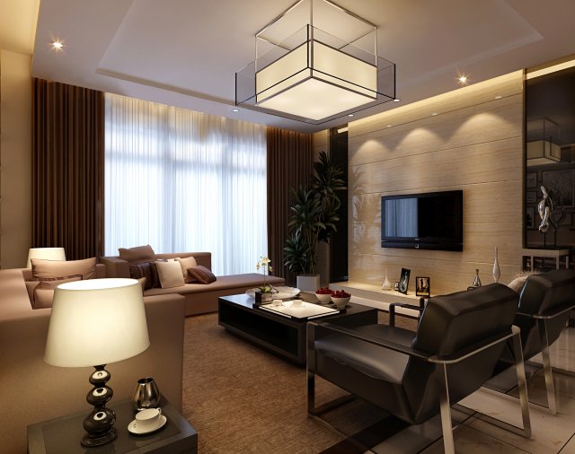 stylish luxury home decoration - living room 6125 3D मॉडल .c4d .max .obj .3ds .fbx .stl .blend 