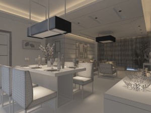 stylish luxury home decoration - living room 6125 3D मॉडल