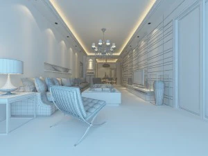 stylish luxury home decoration - living room 6126 3D Model