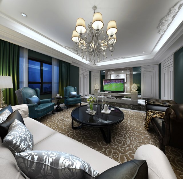 stylish luxury home decoration - living room 6128 3Dモデル .c4d .max .obj .3ds .fbx .stl .blend 