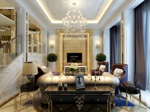 stylish luxury home decoration - living room 6129 Modello 3D