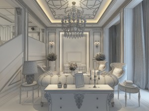 stylish luxury home decoration - living room 6129 Modèle 3D