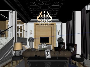 stylish luxury home decoration - living room 6129 Modèle 3D