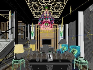 stylish luxury home decoration - living room 6129 Modèle 3D