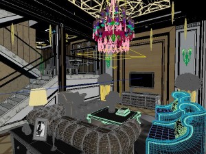 stylish luxury home decoration - living room 6129 Modèle 3D