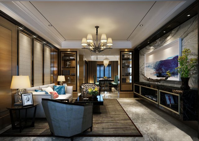 stylish luxury home decoration - living room 6130 3D 模型 .c4d .max .obj .3ds .fbx .stl .blend 